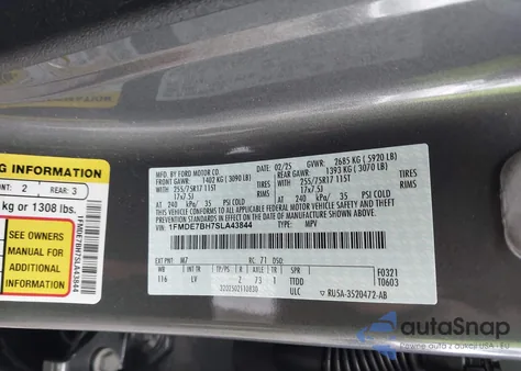 2025 Ford Bronco Big Bend from USA, damaged, VIN 1FMDE7BH7SLA43844